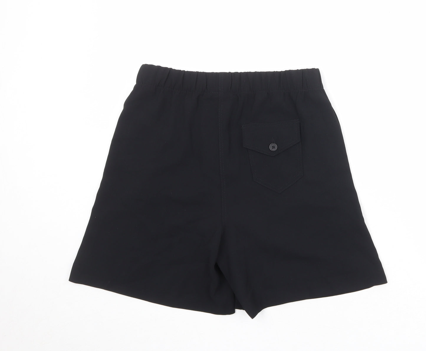 Marks and Spencer Womens Black Polyester Basic Shorts Size 10 Regular Pull On