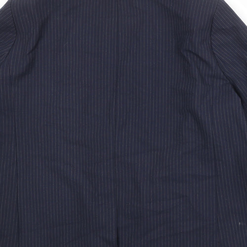 Marks and Spencer Womens Blue Striped Polyester Jacket Suit Jacket Size 20