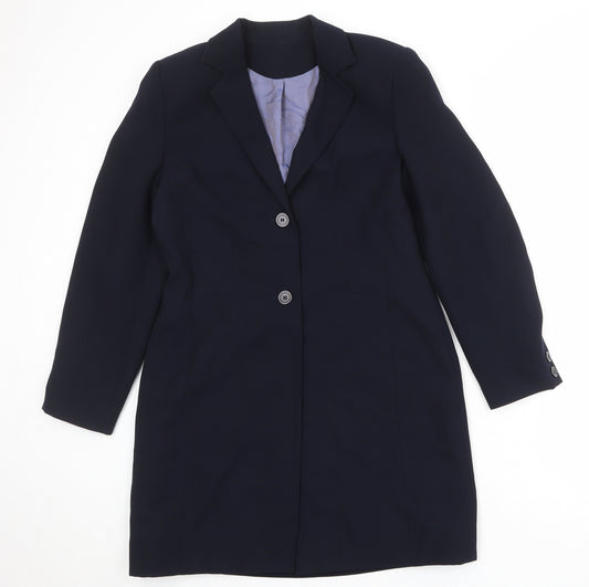 Richards Womens Blue Polyester Jacket Blazer Size 12 - Longline