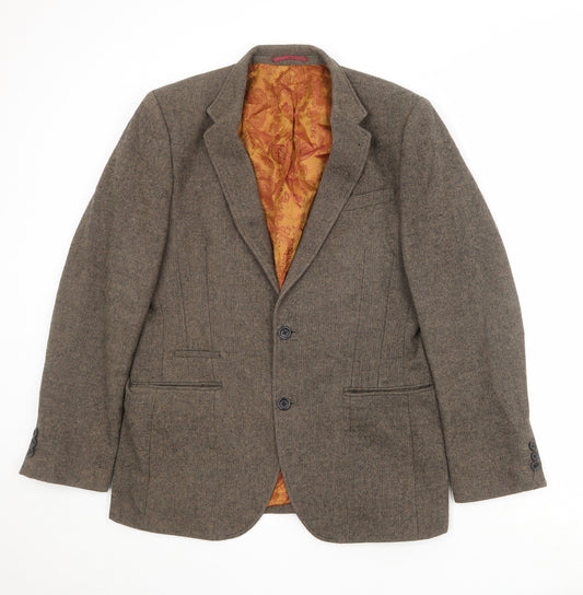 Marks and Spencer Mens Brown Polyester Jacket Blazer Size 40 Regular