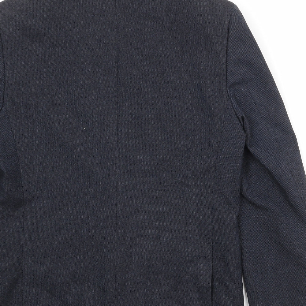 Fellini Mens Blue Polyester Jacket Suit Jacket Size 38 Regular