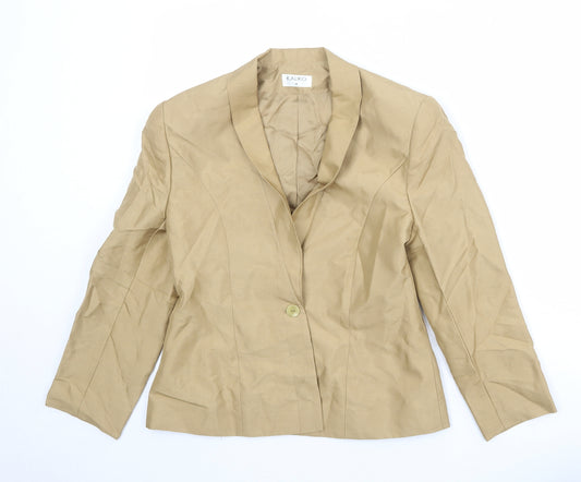 Kaliko Womens Beige Silk Jacket Blazer Size 10
