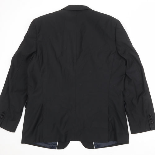 French Connection Mens Black Polyester Jacket Suit Jacket Size 44 Regular - Satin Trim