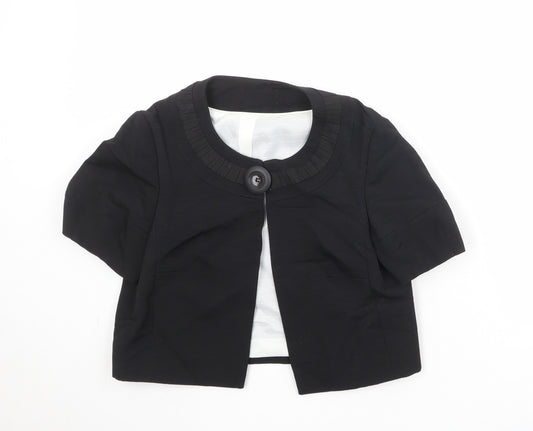 Marks and Spencer Womens Black Cotton Jacket Blazer Size 10