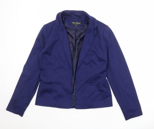 Miss Selfridge Womens Blue Polyester Jacket Blazer Size 6 - Open