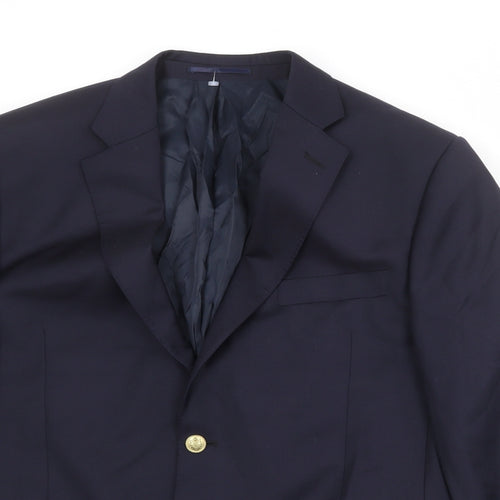 Austin Reed Mens Blue Wool Jacket Blazer Size 44 Regular