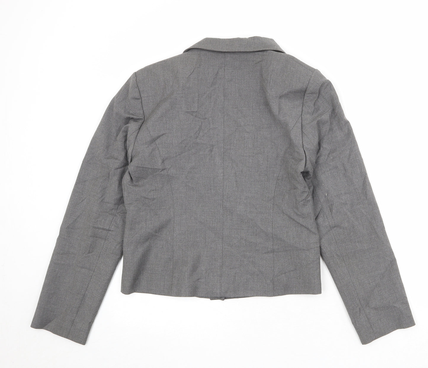 Jaeger Womens Grey Viscose Jacket Blazer Size 12
