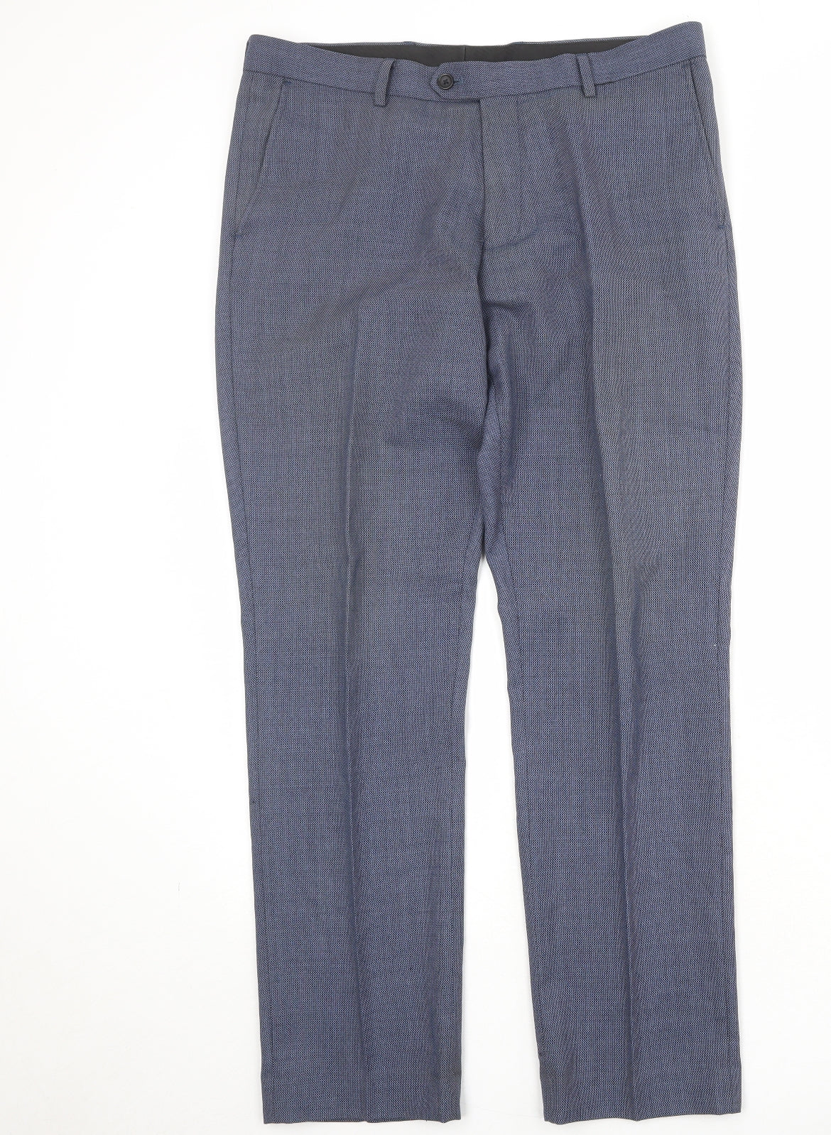 NEXT Mens Blue Polyester Trousers Size 34 in Regular Zip