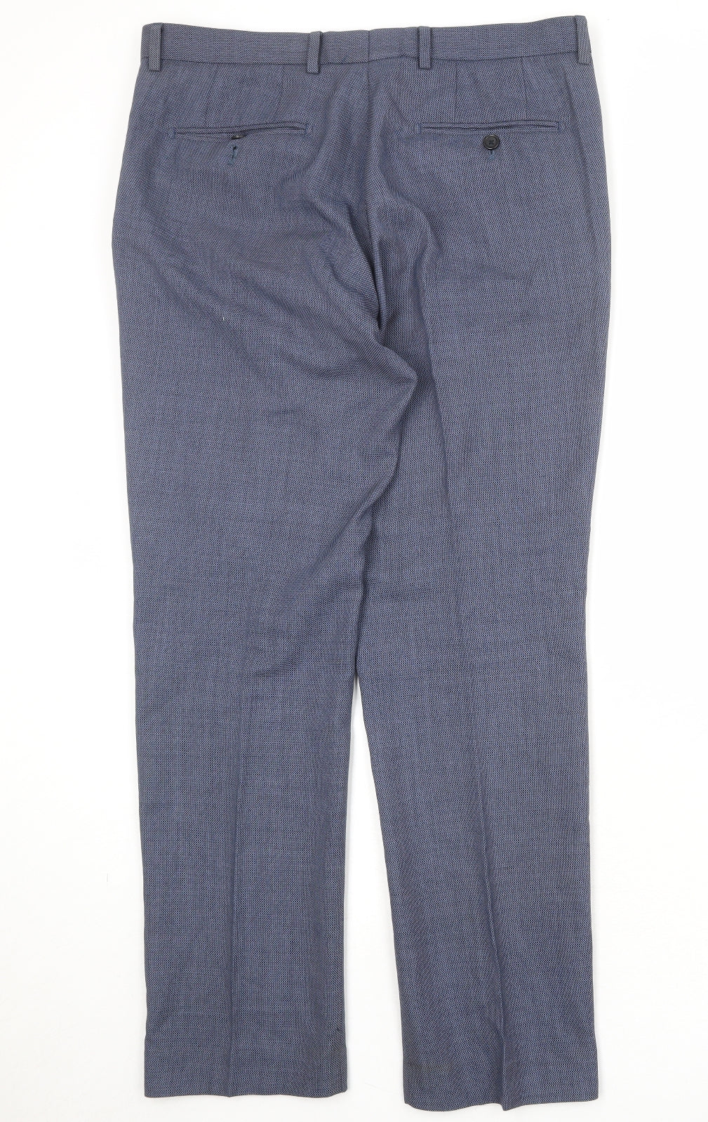 NEXT Mens Blue Polyester Trousers Size 34 in Regular Zip