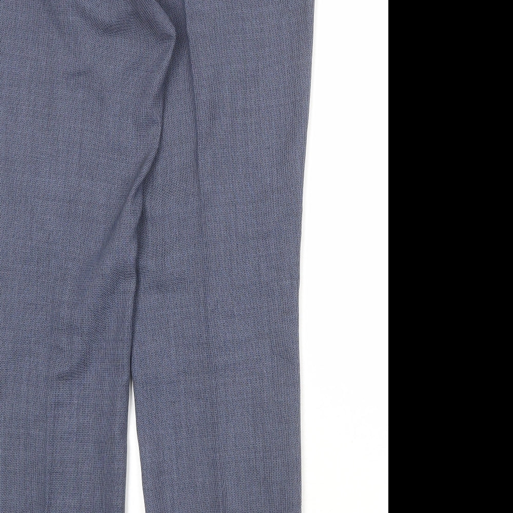 NEXT Mens Blue Polyester Trousers Size 34 in Regular Zip