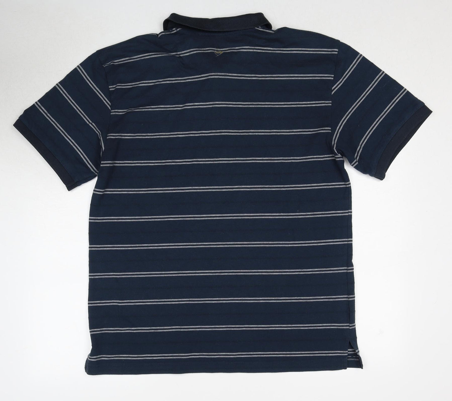 Dunlop Mens Blue Striped Cotton Polo Size XL Collared Pullover