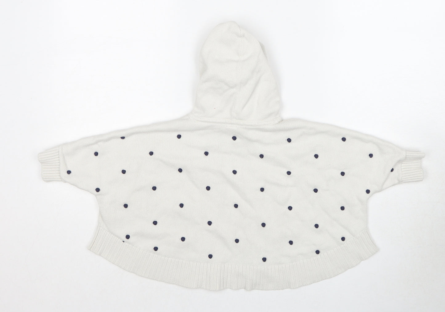 Gap Girls Ivory Round Neck Polka Dot Cotton Pullover Jumper Size 3 Years Pullover