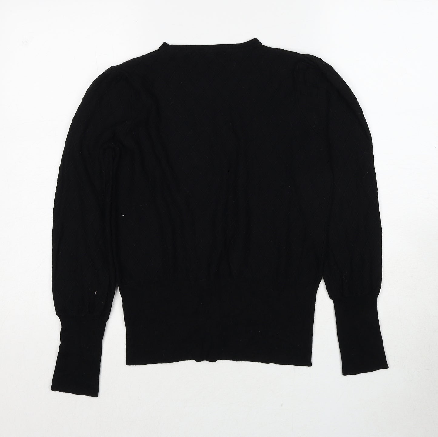 Marks and Spencer Womens Black Round Neck Viscose Pullover Jumper Size 10