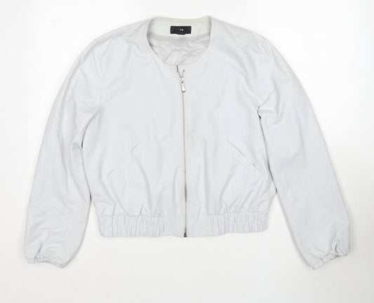 H&M Womens Grey Bomber Jacket Jacket Size 12 Zip