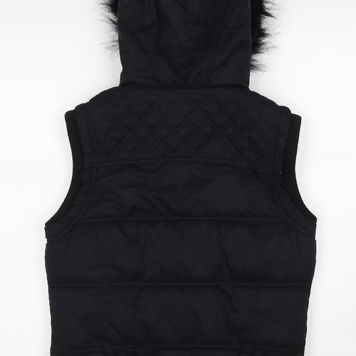 New Look Womens Black Gilet Jacket Size 8 Zip