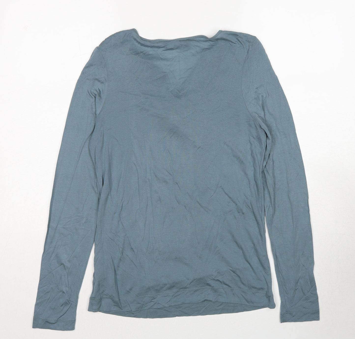 Autograph Womens Blue Lyocell Basic T-Shirt Size 12 Round Neck