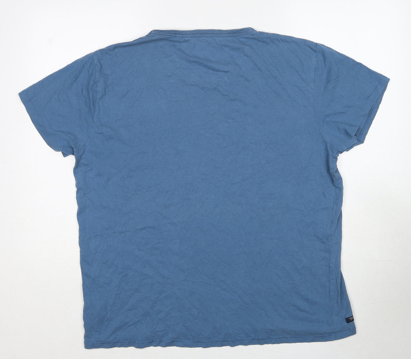 Threadbare Mens Blue Cotton T-Shirt Size 2XL Round Neck