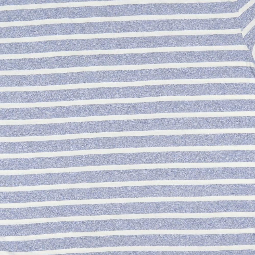 Springfield Mens Blue Striped Cotton T-Shirt Size 2XL Round Neck