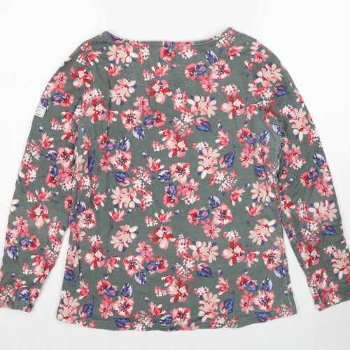 Joules Womens Multicoloured Boat Neck Floral Cotton Pullover Jumper Size 12