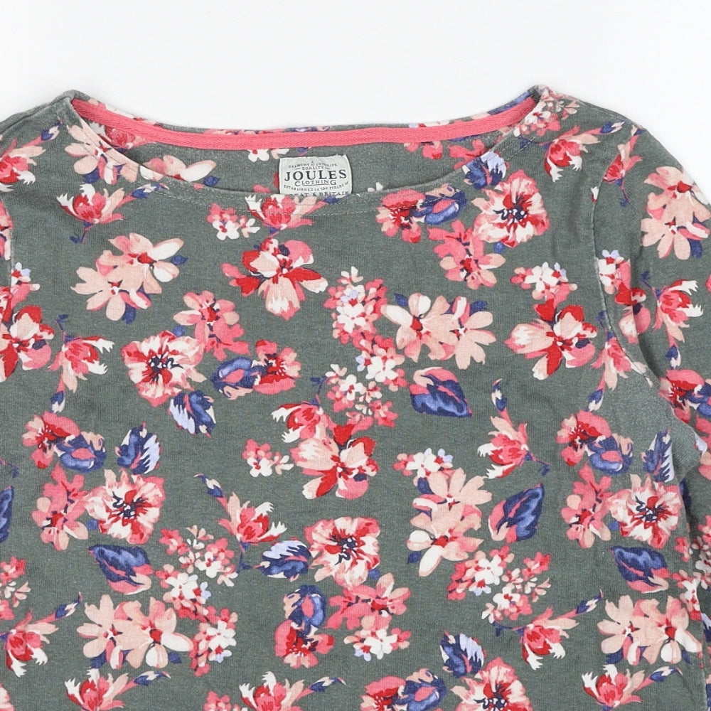 Joules Womens Multicoloured Boat Neck Floral Cotton Pullover Jumper Size 12