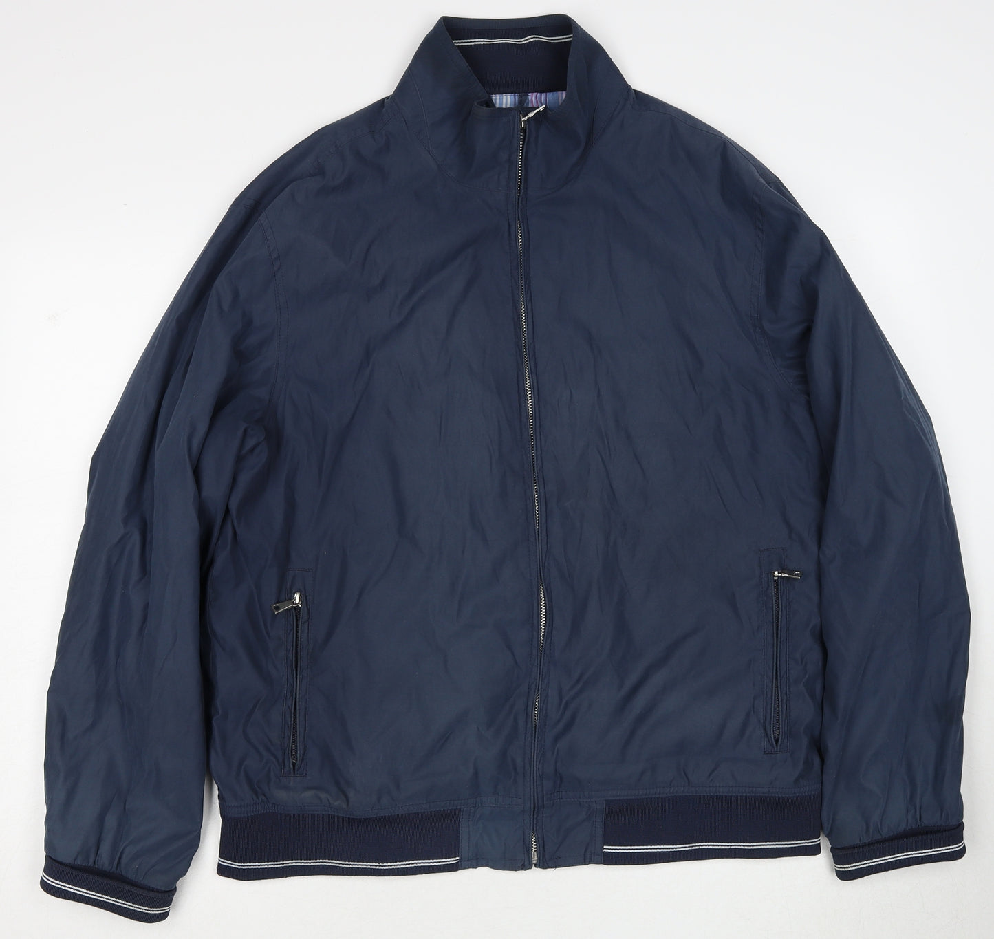 Marks and Spencer Mens Blue Bomber Jacket Jacket Size L Zip
