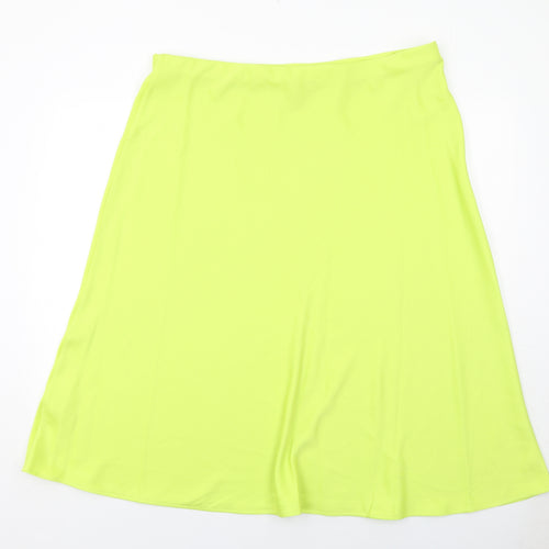Marks and Spencer Womens Yellow Polyester Swing Skirt Size 20