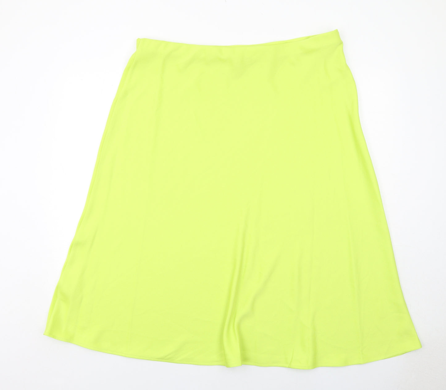 Marks and Spencer Womens Yellow Polyester Swing Skirt Size 20