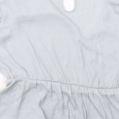 Marks and Spencer Womens Grey Polyester Basic Blouse Size 18 V-Neck