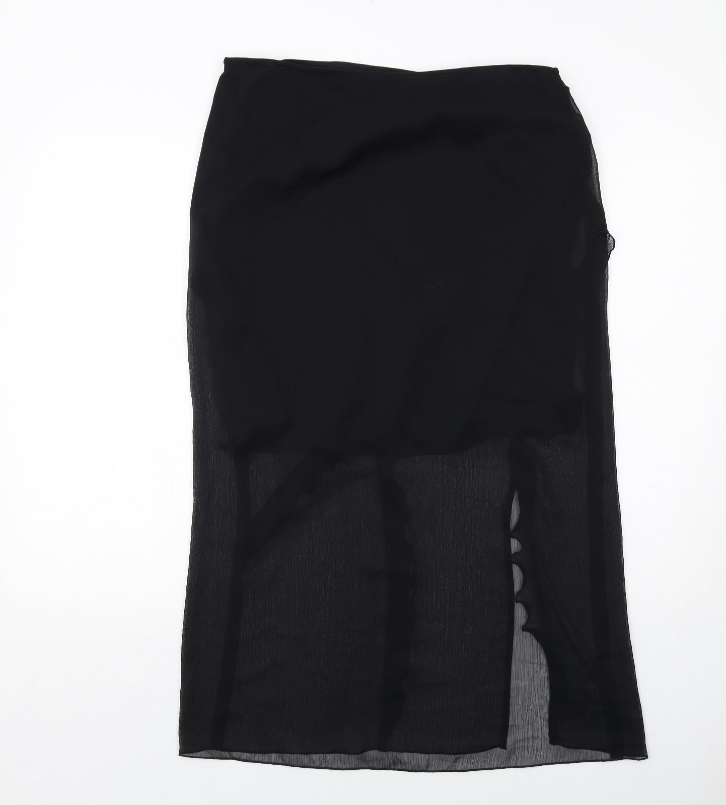 Marks and Spencer Womens Black Polyester A-Line Skirt Size 14 Zip