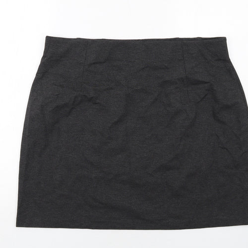 Marks and Spencer Womens Grey Viscose A-Line Skirt Size 20