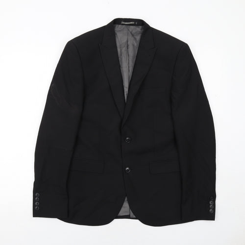 NEXT Mens Black Polyester Jacket Suit Jacket Size 38 Regular