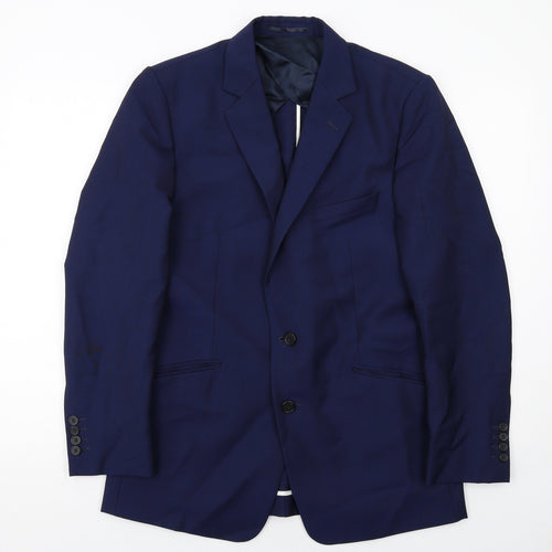 Reiss Mens Blue Wool Jacket Suit Jacket Size 40 Regular