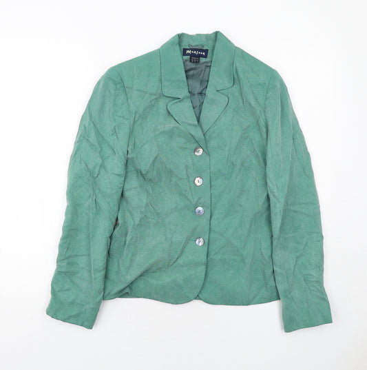 Monsoon Womens Green Jacket Blazer Size 10 Button