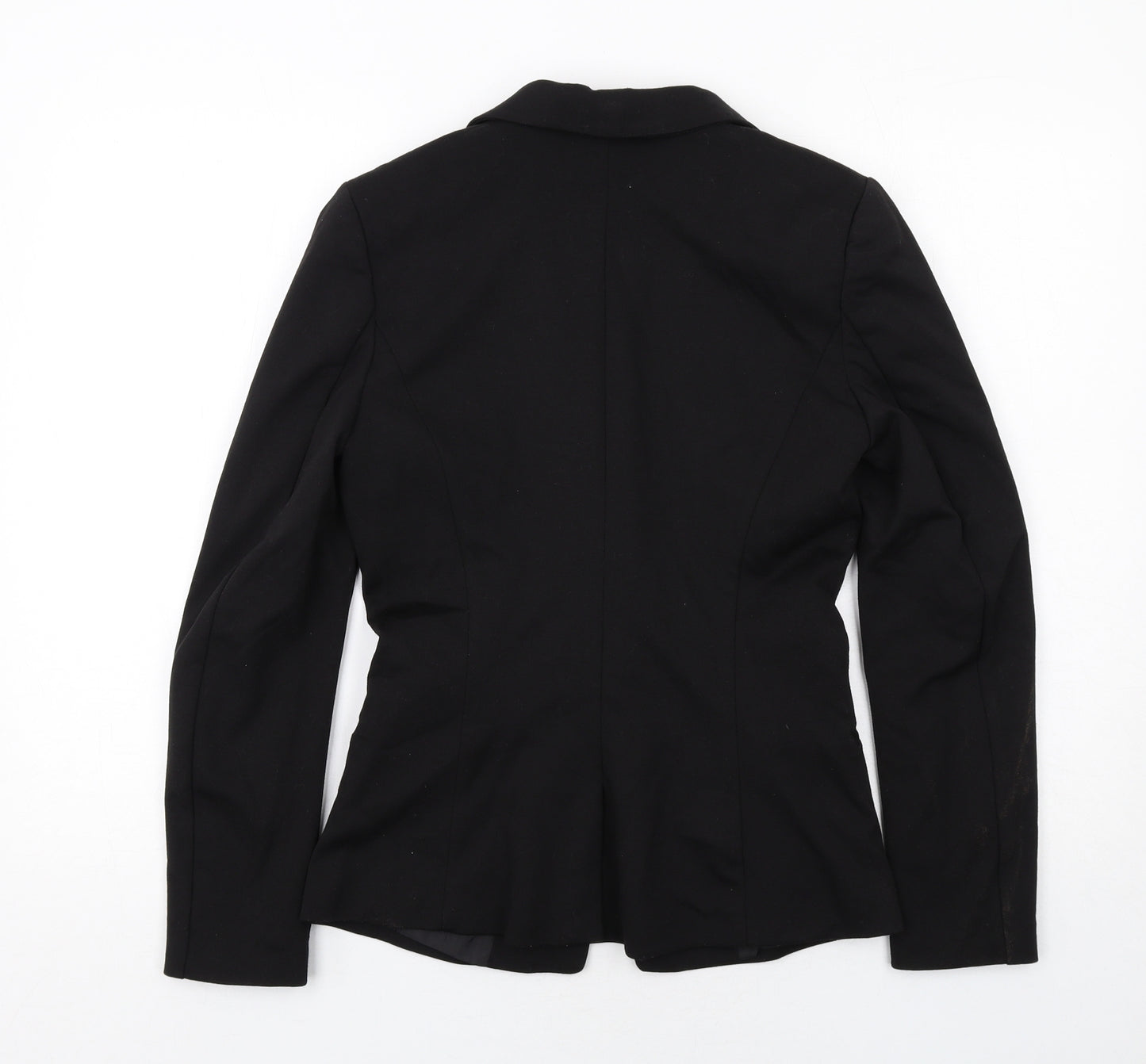 H&M Womens Black Polyester Jacket Suit Jacket Size 8
