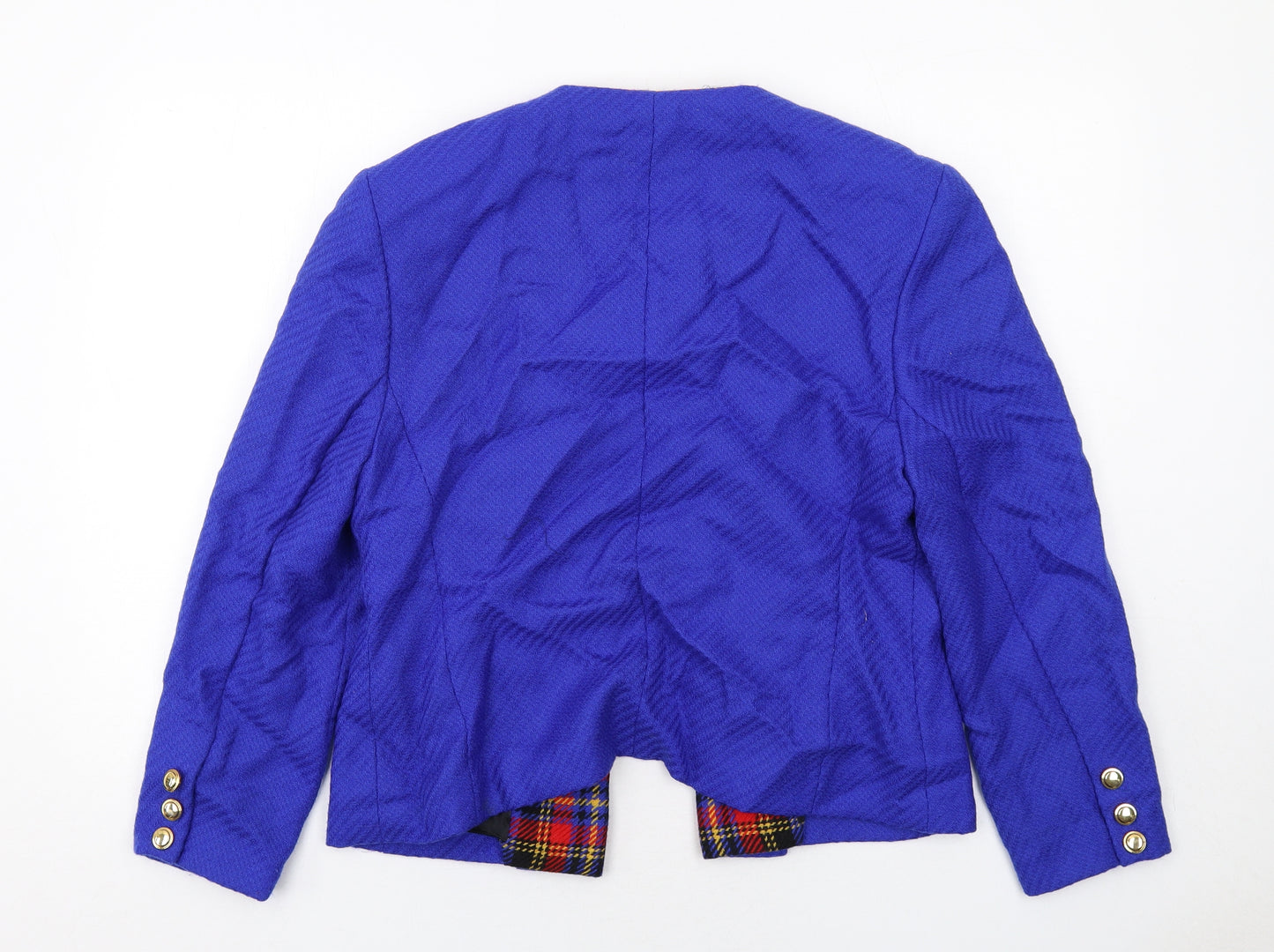 Grill Florin Womens Blue Geometric Jacket Blazer Size 14