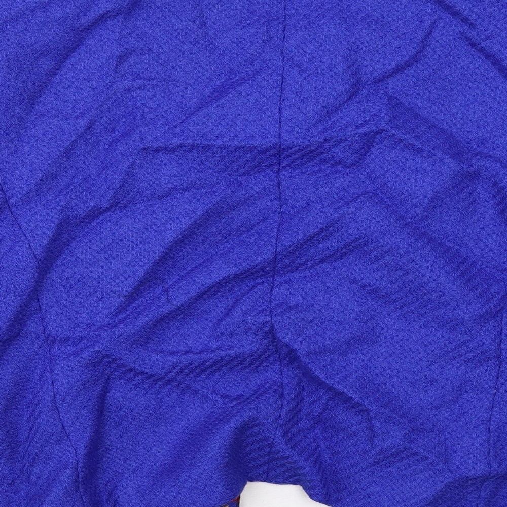 Grill Florin Womens Blue Geometric Jacket Blazer Size 14