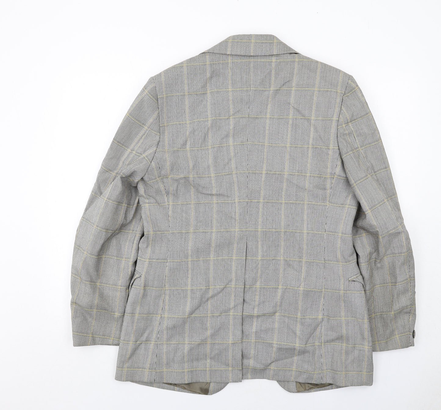 Burleigh Mens Grey Plaid Polyester Jacket Blazer Size 42 Regular