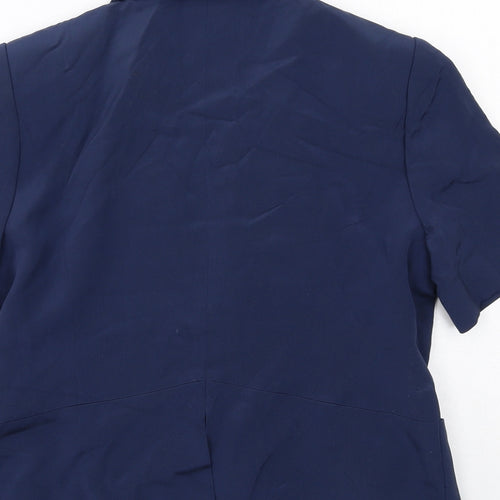 Country Casuals Womens Blue Silk Jacket Blazer Size 12