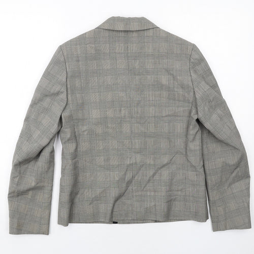 Karen Millen Womens Grey Geometric Jacket Blazer Size 8 Button
