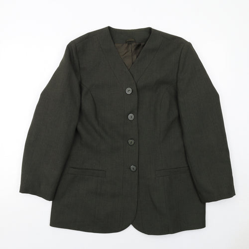Debenhams Womens Green Jacket Blazer Size 14 Button