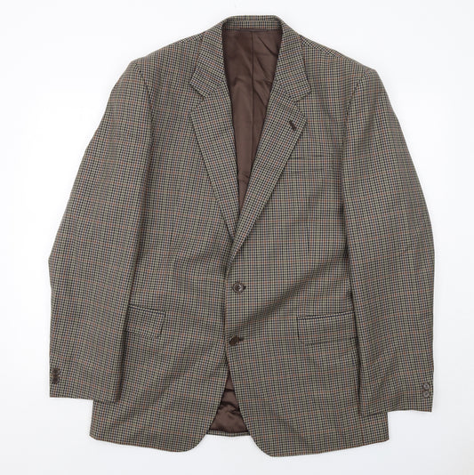 Skopes Mens Brown Geometric Polyester Jacket Blazer Size 42 Regular