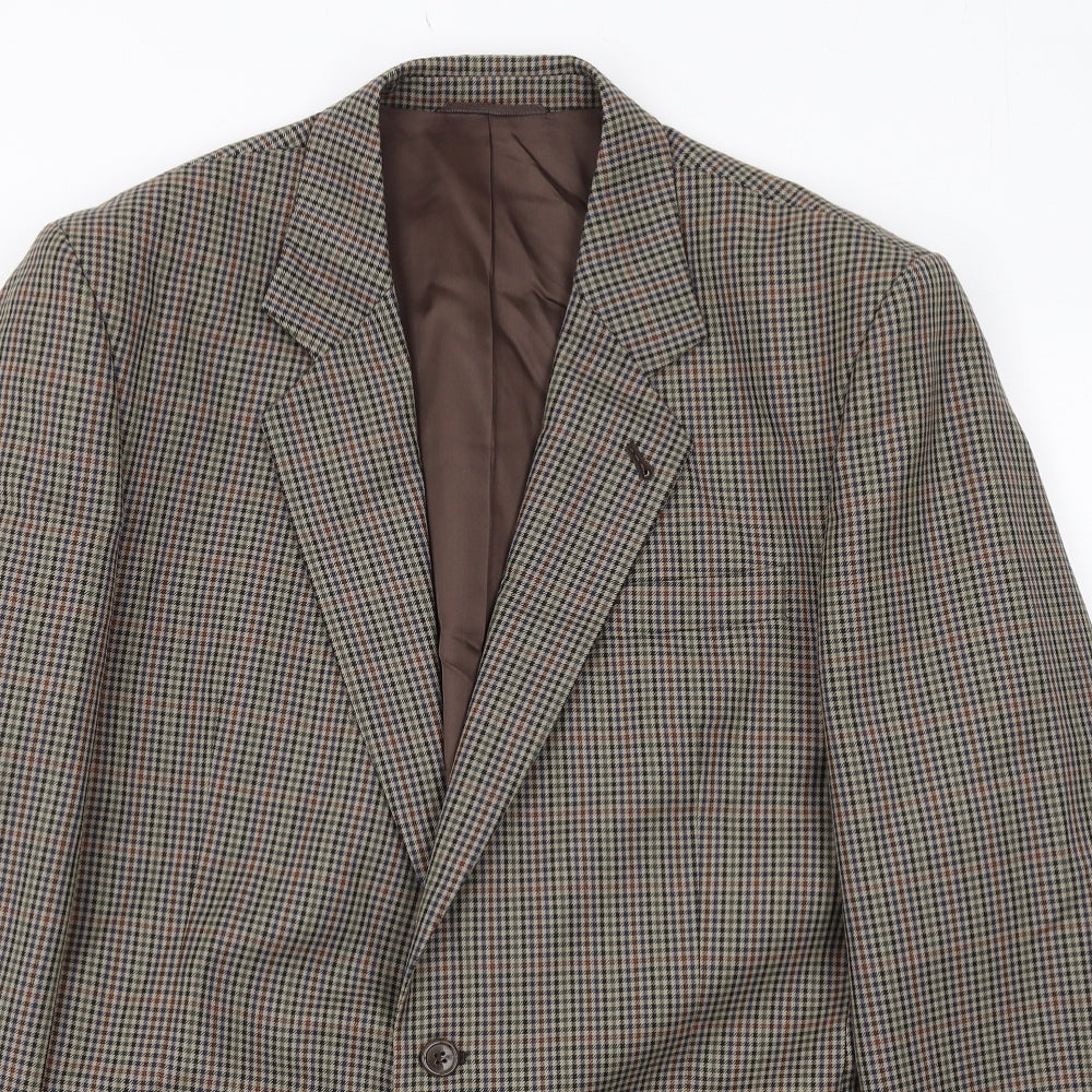 Skopes Mens Brown Geometric Polyester Jacket Blazer Size 42 Regular