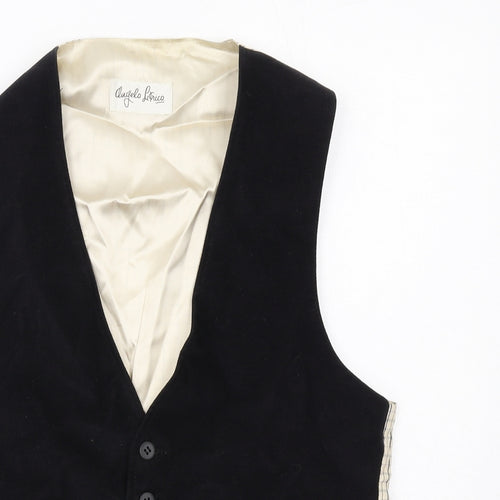 C&A Mens Black Plaid Cotton Jacket Suit Waistcoat Size M Regular