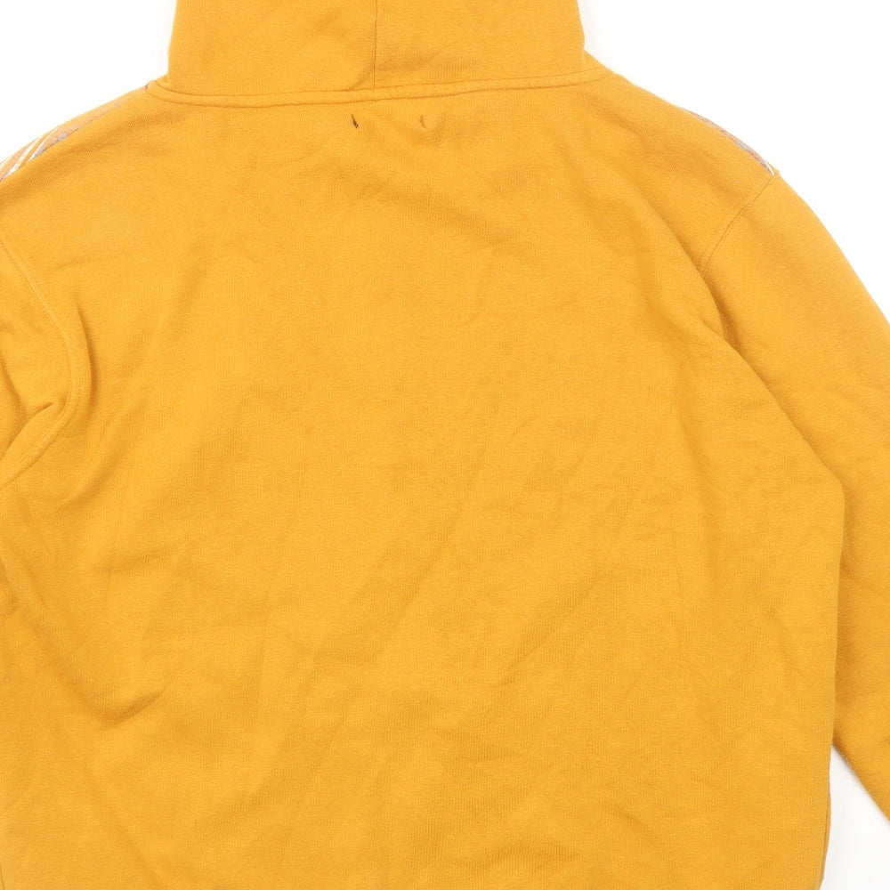 Beck and Hersey Mens Yellow Geometric Cotton Full Zip Hoodie Size XL