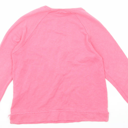 Zara Girls Pink Cotton Pullover Sweatshirt Size 13-14 Years Pullover - Heart