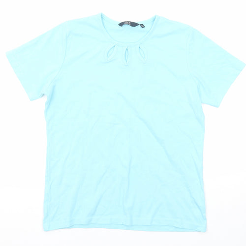EWM Womens Blue Cotton Basic T-Shirt Size 14 Round Neck - Size 14-16