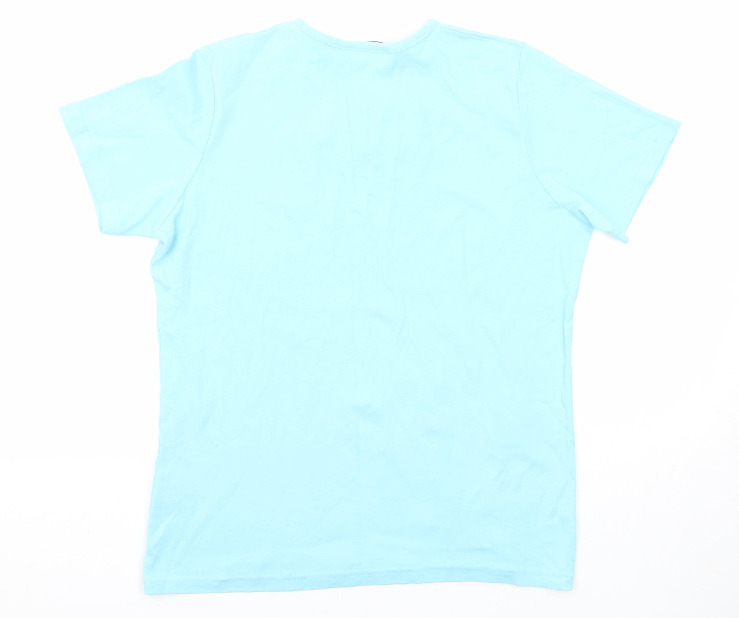EWM Womens Blue Cotton Basic T-Shirt Size 14 Round Neck - Size 14-16
