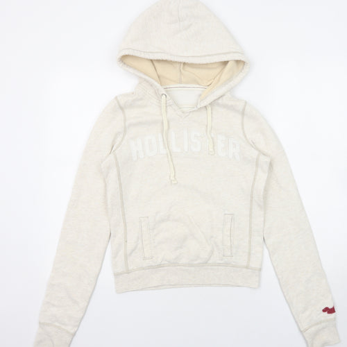 Hollister Womens Beige Cotton Pullover Hoodie Size S Pullover