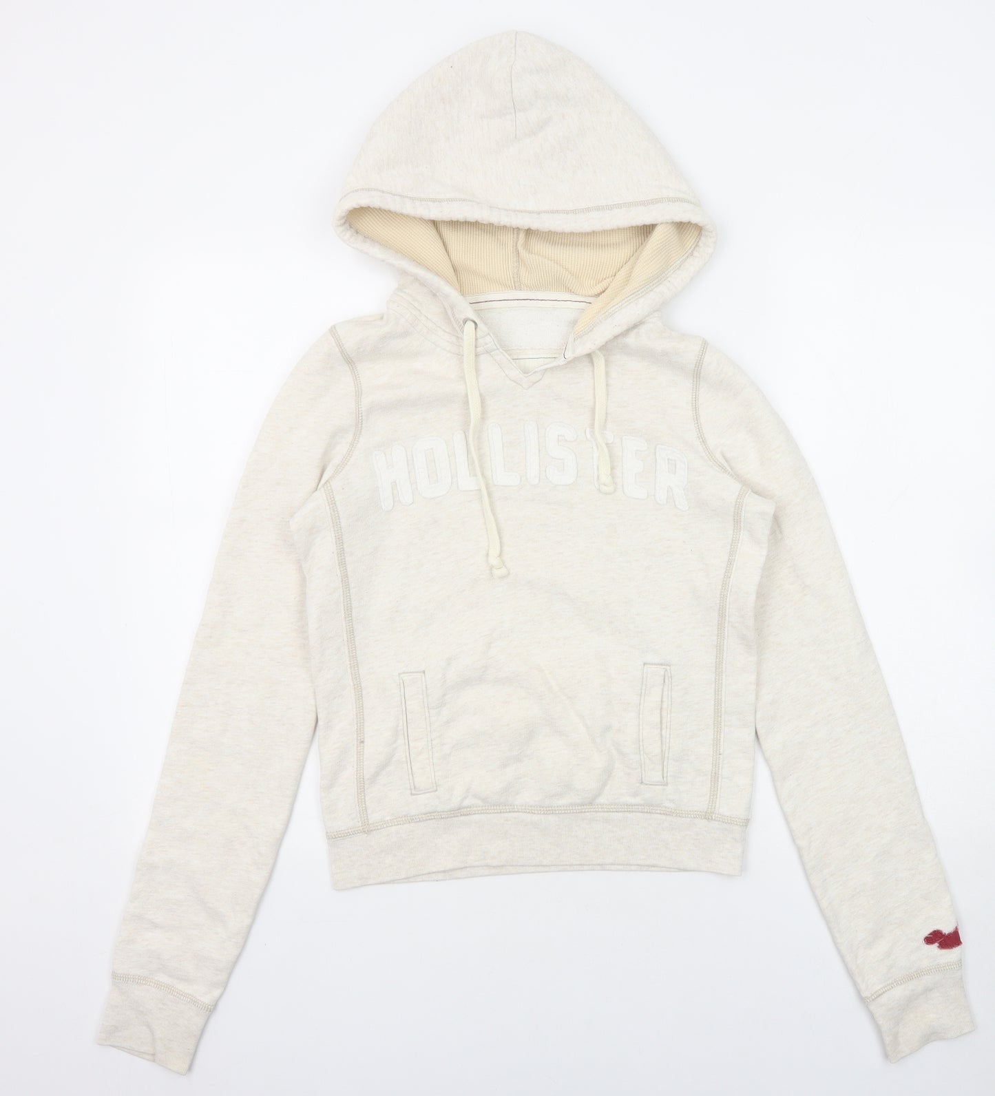 Hollister Womens Beige Cotton Pullover Hoodie Size S Pullover