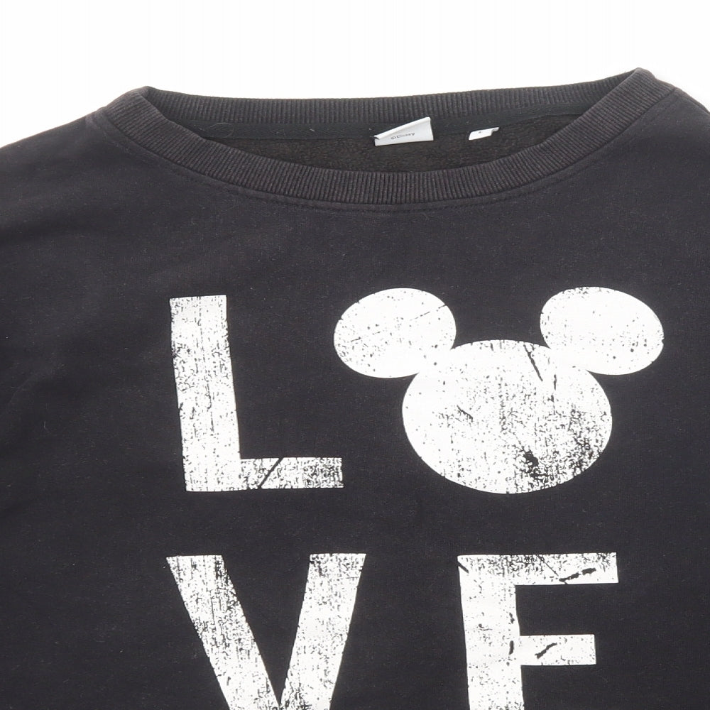NEXT Womens Black Cotton Pullover Sweatshirt Size L Pullover - Mickey Mouse Love